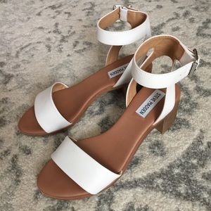 Steve Madden Kemmy white genuine leather sandals